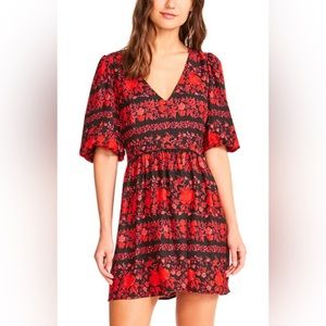 BB Dakota by Steve Madden Red Black Schiffer Mini Dress Size 4